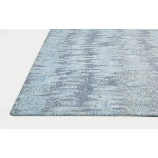 Blue Green And Gray Abstract Tufted Handmade Area Rug Photo 1