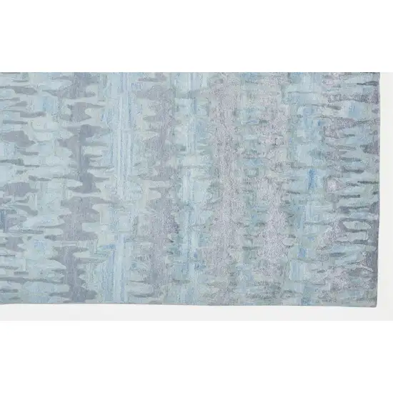 Blue Green And Gray Abstract Tufted Handmade Area Rug Photo 3