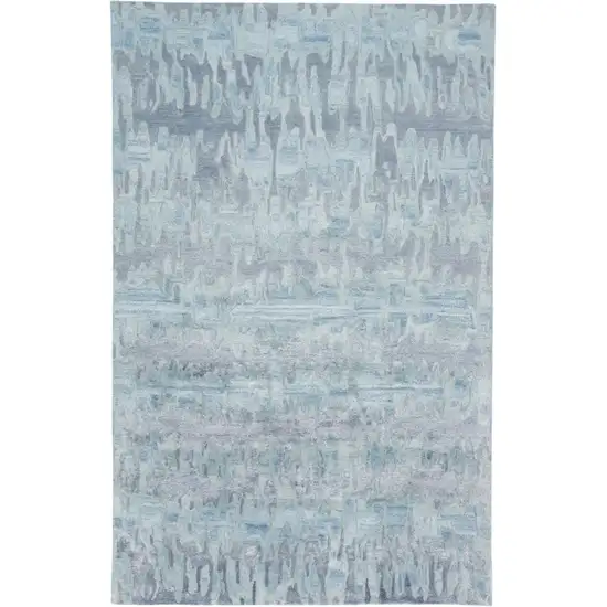 Blue Green And Gray Abstract Tufted Handmade Area Rug Photo 2