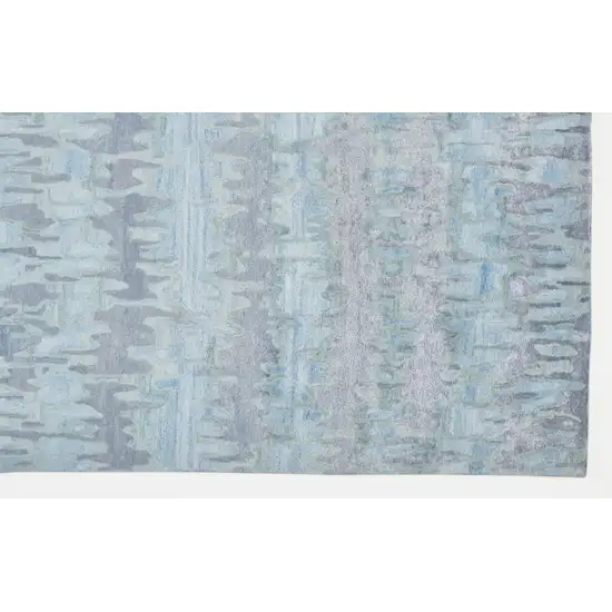 Blue Green And Gray Abstract Tufted Handmade Area Rug Photo 2