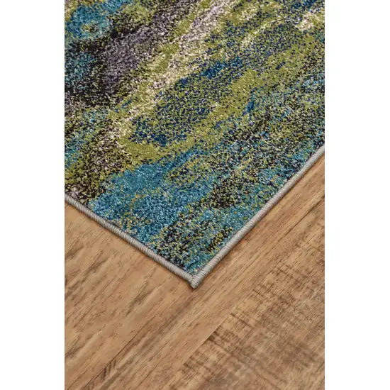 Blue Green And Taupe Stain Resistant Area Rug Photo 3