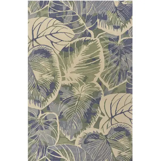 Blue Green Hand Tufted Caladium Indoor Area Rug Photo 2