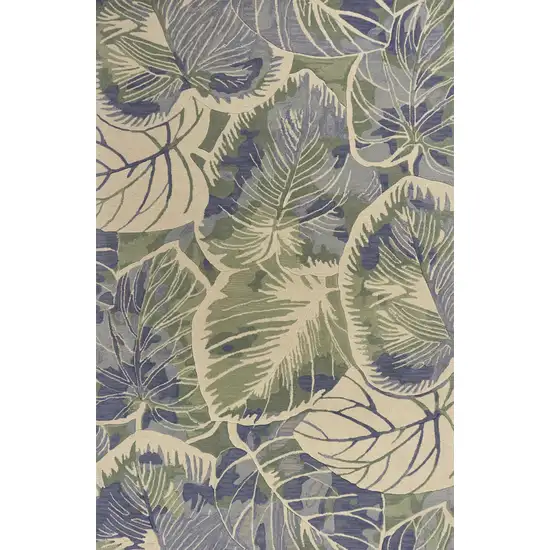 Blue Green Hand Tufted Caladium Indoor Area Rug Photo 1