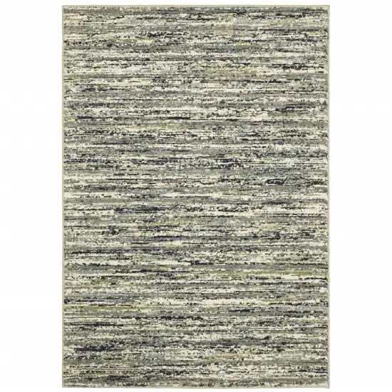 Blue Green Light Blue Grey And Ivory Abstract Power Loom Stain Resistant Area Rug Photo 1