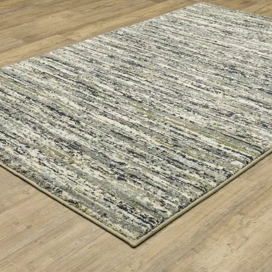Blue Green Light Blue Grey And Ivory Abstract Power Loom Stain Resistant Area Rug Photo 5