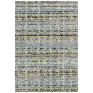 Photo of Blue Green Teal And Grey Abstract Power Loom Stain Resistant Area Rug