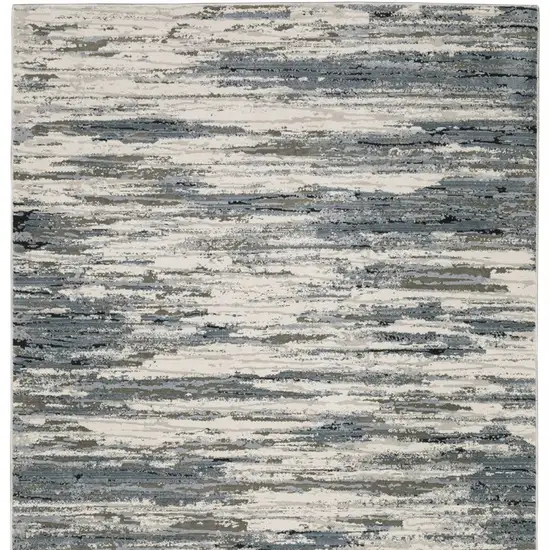 Blue Grey Beige And Brown Abstract Power Loom Stain Resistant Area Rug Photo 11