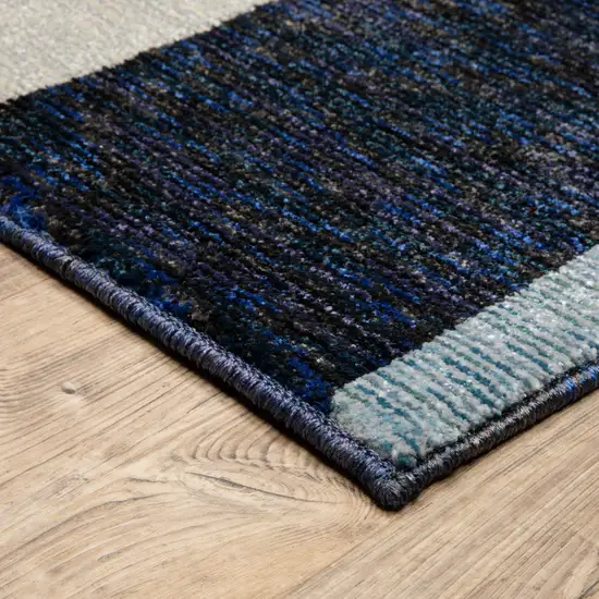 Blue Grey Charcoal And Purple Geometric Power Loom Area Rug Photo 3