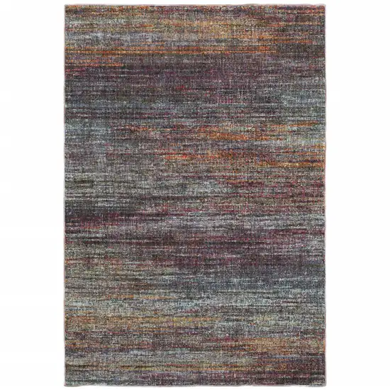 Blue Grey Gold Purple And Teal Abstract Power Loom Stain Resistant Area Rug Photo 1