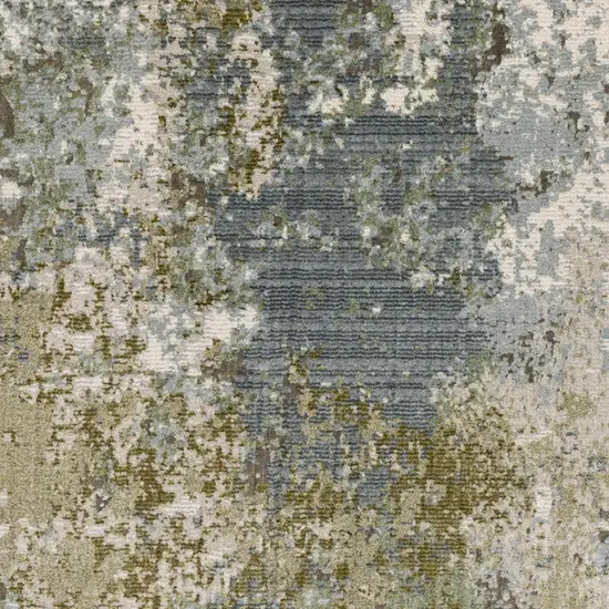 Blue Grey Green And Beige Abstract Power Loom Stain Resistant Area Rug Photo 4