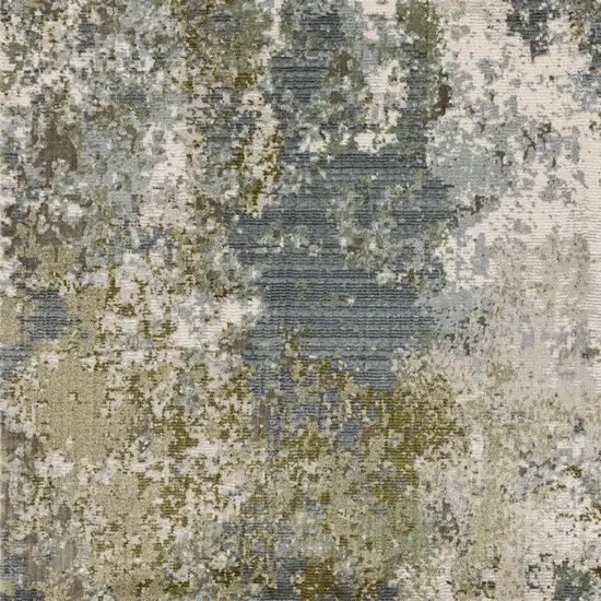 Blue Grey Green And Beige Abstract Power Loom Stain Resistant Area Rug Photo 5