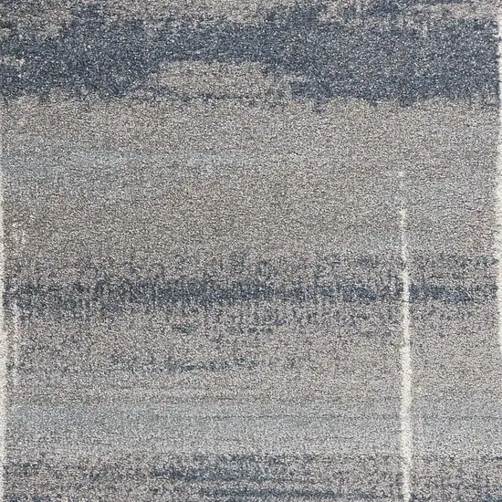 Blue Grey Machine Woven Abstract Indoor Area Rug Photo 1