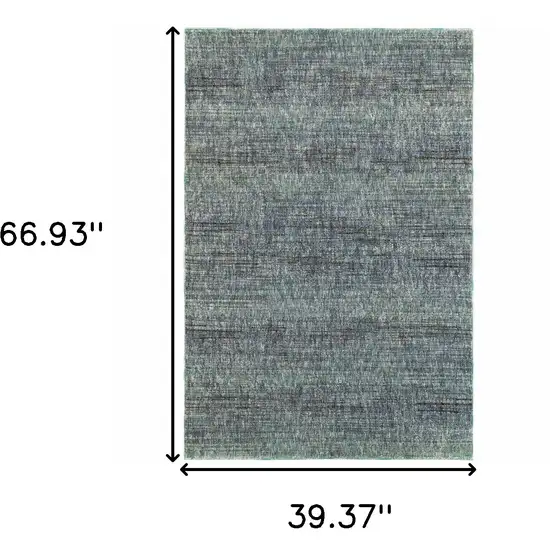 Blue Grey Silver And Green Power Loom Stain Resistant Area Rug Photo 6