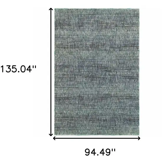 Blue Grey Silver And Green Power Loom Stain Resistant Area Rug Photo 6