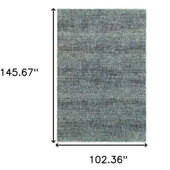 Blue Grey Silver And Green Power Loom Stain Resistant Area Rug Photo 6