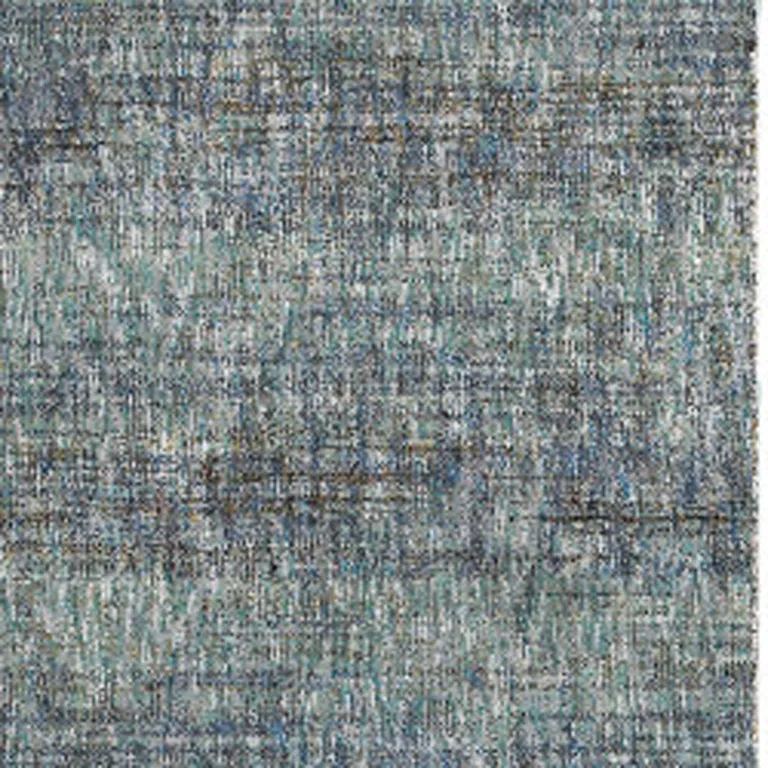 Blue Grey Silver And Green Power Loom Stain Resistant Runner Rug Photo 3