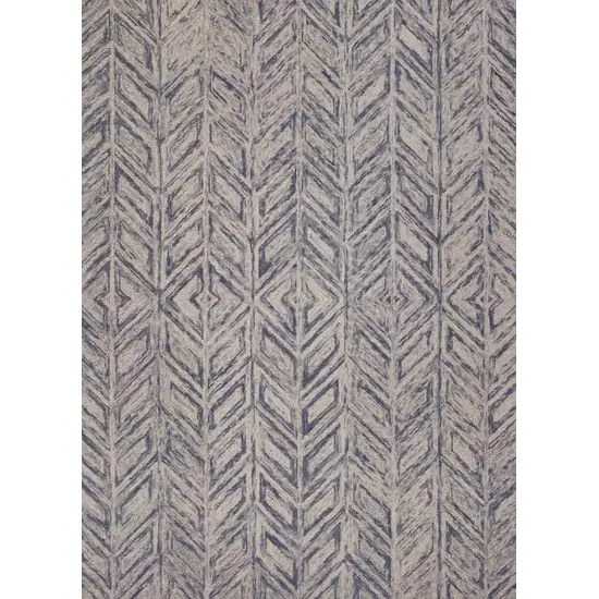 Blue Hand Tufted Herringbone Indoor Accent Rug Photo 1