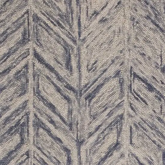 Blue Hand Tufted Wool Herringbone Indoor Area Rug Photo 2