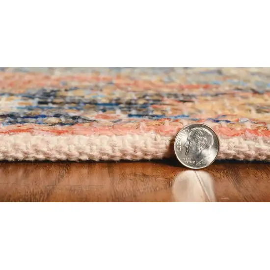 Blue Hand Woven Floral Medallion Indoor Area Rug Photo 6