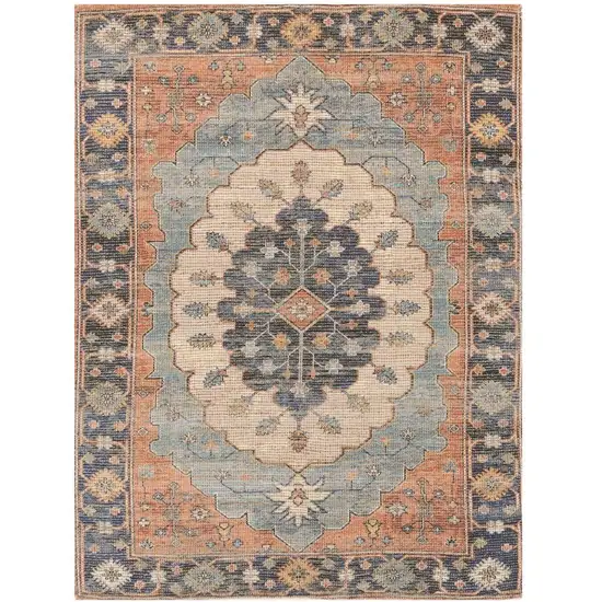 Blue Hand Woven Medallion Indoor Area Rug Photo 2