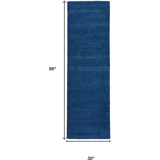 Blue Hand Woven Runner Rug Photo 3