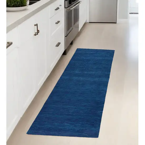 Blue Hand Woven Runner Rug Photo 1