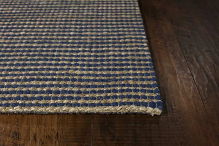 Blue Hand Woven Wool And Jute Indoor Area Rug Photo 1