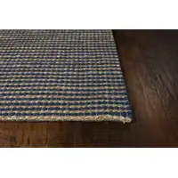 Photo of Blue Hand Woven Wool And Jute Indoor Area Rug