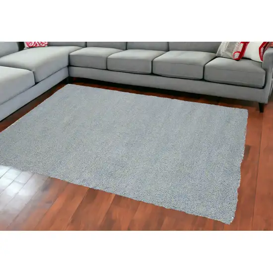 8'X11' Blue Heather Indoor Shag Rug Photo 2