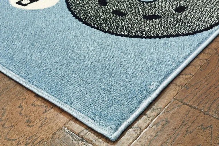 Blue Imaginative Racetrack Area Rug Photo 4