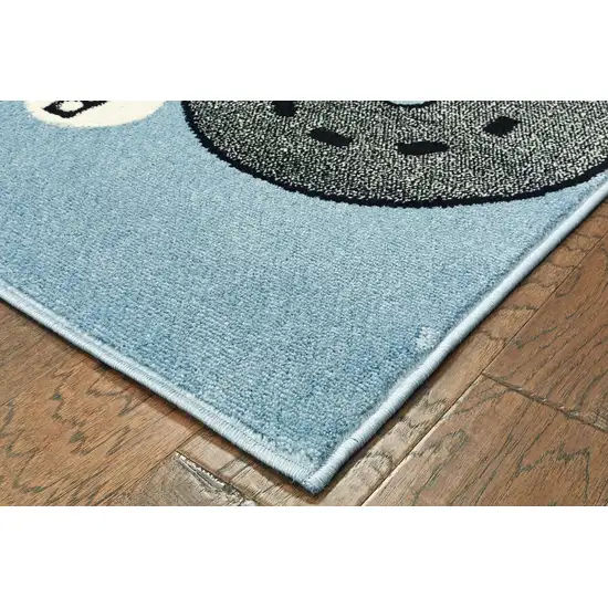 Blue Imaginative Racetrack Area Rug Photo 3