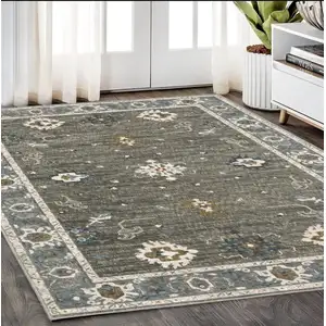 Photo of Blue Ivory And Gray Oriental Area Rug