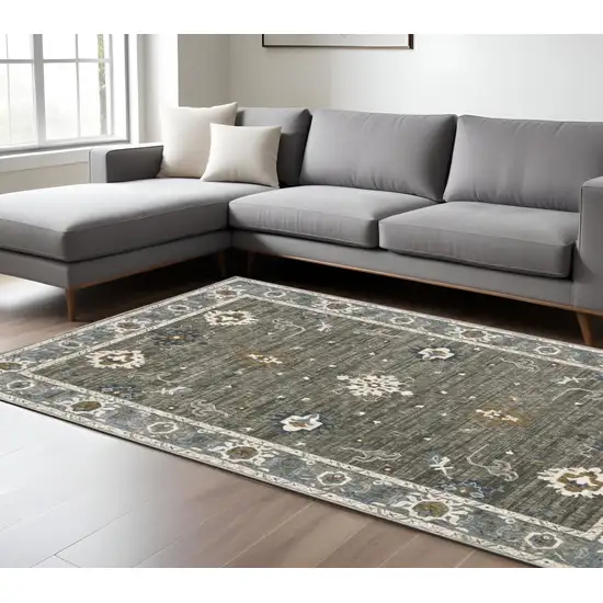 Blue Ivory And Gray Oriental Area Rug Photo 1