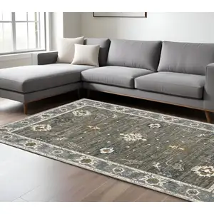 Photo of Blue Ivory And Gray Oriental Area Rug