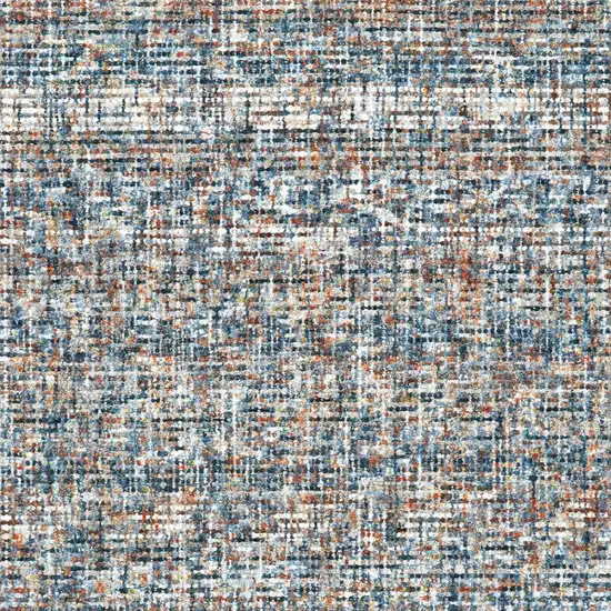 Blue Ivory And Orange Plaid Tufted Handmade Area Rug Photo 4