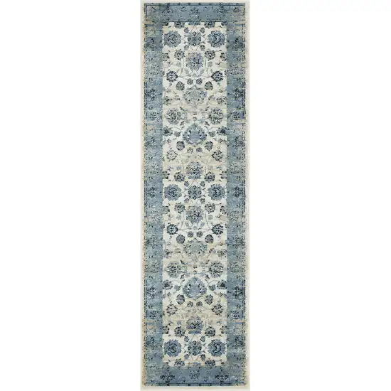 Ivory Oriental Runner Rug Photo 1