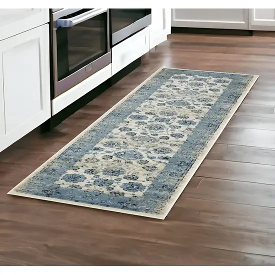 Ivory Oriental Runner Rug Photo 2