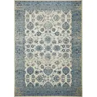 Photo of Blue Ivory Distressed Oriental Runner Rug