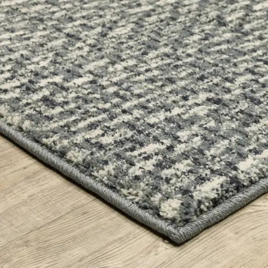 Blue Ivory Grey And Light Blue Geometric Power Loom Stain Resistant Area Rug Photo 4