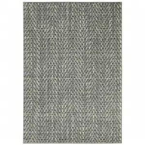 Photo of Blue Ivory Grey And Light Blue Geometric Power Loom Stain Resistant Area Rug