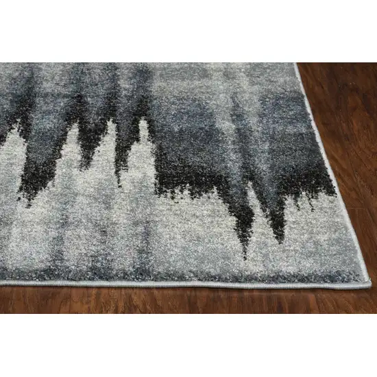 Blue Ivory Machine Woven Abstract Pulse Area Rug Photo 3