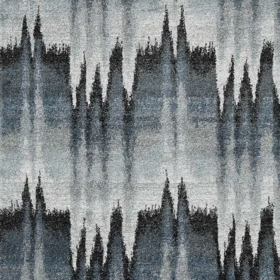 Blue Ivory Machine Woven Abstract Pulse Area Rug Photo 1