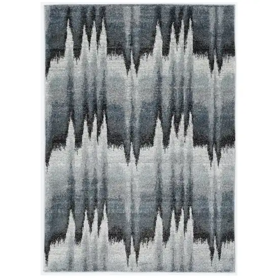 Ivory Blue and Gray Abstract Area Rug Photo 2