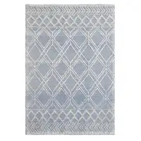 Photo of Blue Ivory Tribal Geometric Pattern Area Rug