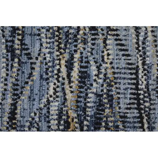 Blue Ivory and Tan Abstract Power Loom Area Rug Photo 7