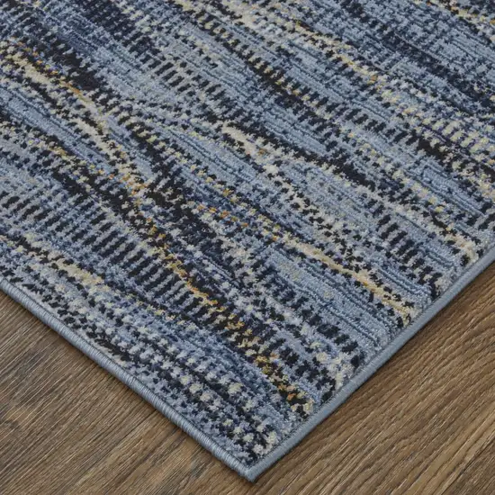 Blue Ivory and Tan Abstract Power Loom Area Rug Photo 9