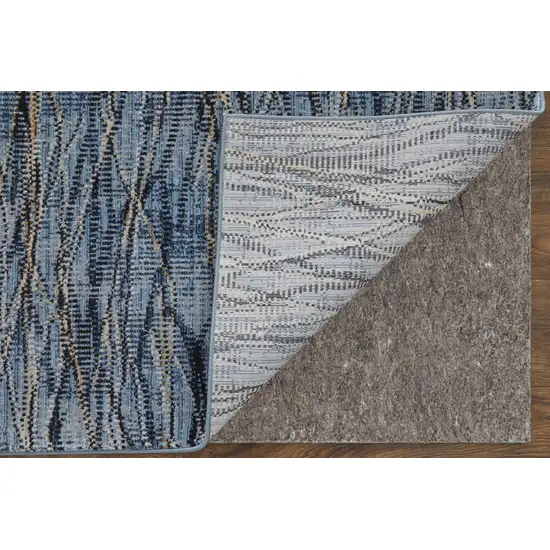 Blue Ivory and Tan Abstract Power Loom Area Rug Photo 7