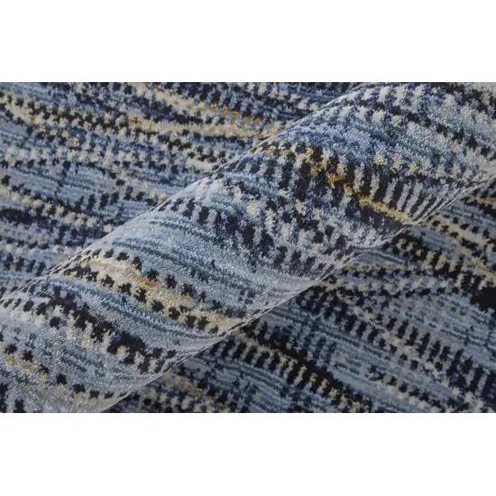 Blue Ivory and Tan Abstract Power Loom Area Rug Photo 9