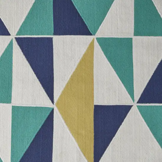 Blue Ivory and Yellow Geometric Power Loom Area Rug Photo 5