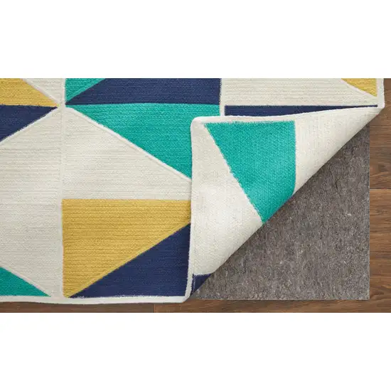 Blue Ivory and Yellow Geometric Power Loom Area Rug Photo 6